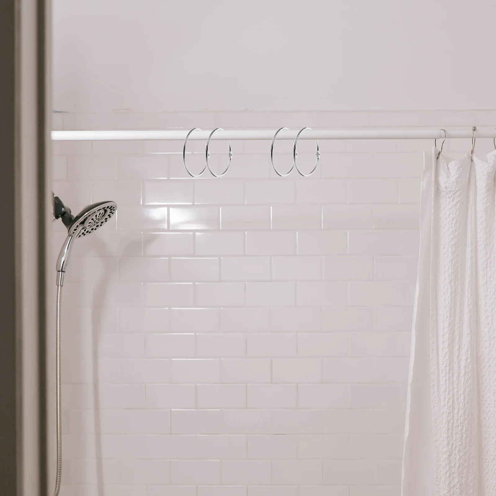 

24Pcs Bathroom Shower Curtain Hooks Metal Rings Strong Sturdy Easy Install Slide Smoothly on Rods Shower Curtain Hooks