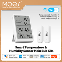 MOES Tuya Smart WiFi Temperature Humidity Monitor with LED Display RF433 Support Works with Alexa Google Home
