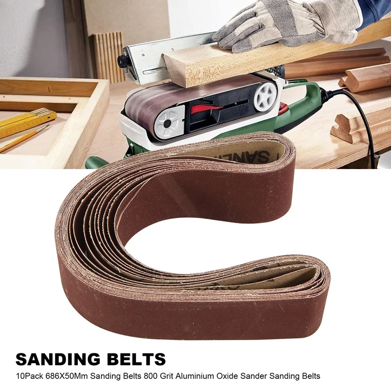 10แพ็ค686X50มม.เข็มขัดขัดอลูมิเนียมออกไซด์Sander Sanding Belt