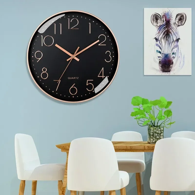 8 Inch Wall Clock Modern Design Silent Battery Operated Non-Ticking Decorative Clock for Kitchen Bedroom School Office Home Deco