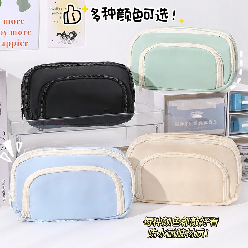 Trousse à Crayons Simple de Grande Capacité, Sac de Rangement pour Élèves du Primaire, Lycée, Femme