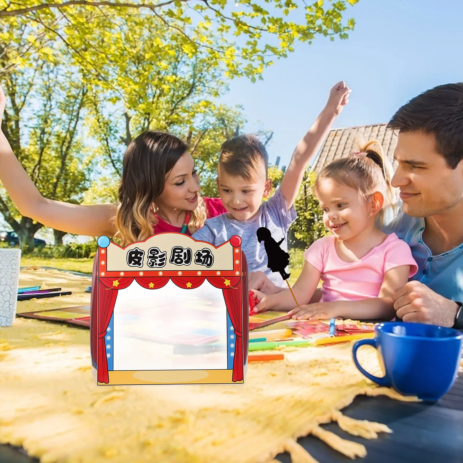 

Kindergarten Storytelling Shadow Theater Stage Puppet Show Family Theater Play Accessories Small Puppet Stage Storytelling Kit