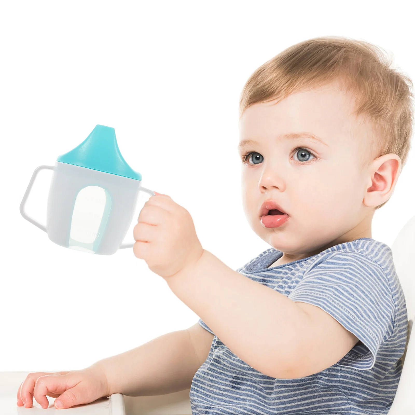 

Поильник с ручками и мерными разметками для малышей, бутылочка для обучения питью для детей