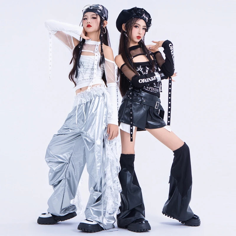 Mode Meisjes Jazzdans Outfits Kids Hip Hop Kleding Kinderen Ballroom Dans Kostuums Street Wear K-pop Kleding XS10806