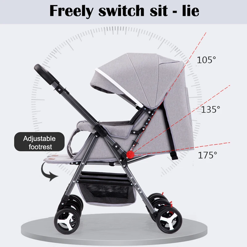 Wholesale Lightweight 2-in-1 Twin Baby Stroller Stainless Steel Frame Foldable Design Five-Point Safety Belt for Newborns Twins