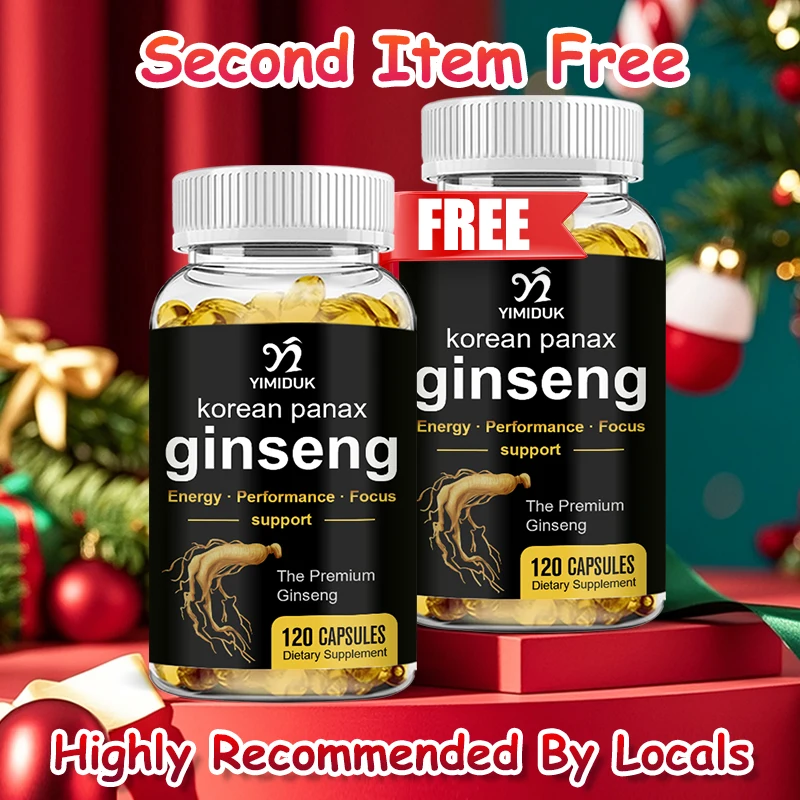 Suplemento de extracto de ginseng Panax coreano Yimiduk, con vitamina B12, para energía, rendimiento y enfoque, defensa inmune, sin gluten