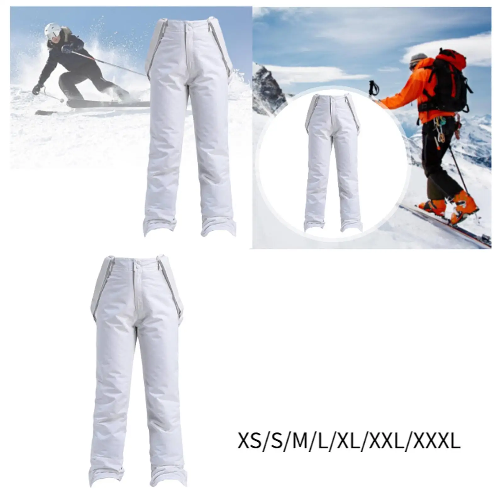 

Snowboard Pants Ski Bib Adults Thickened Baggy Warm Winter Outdoor Full Length