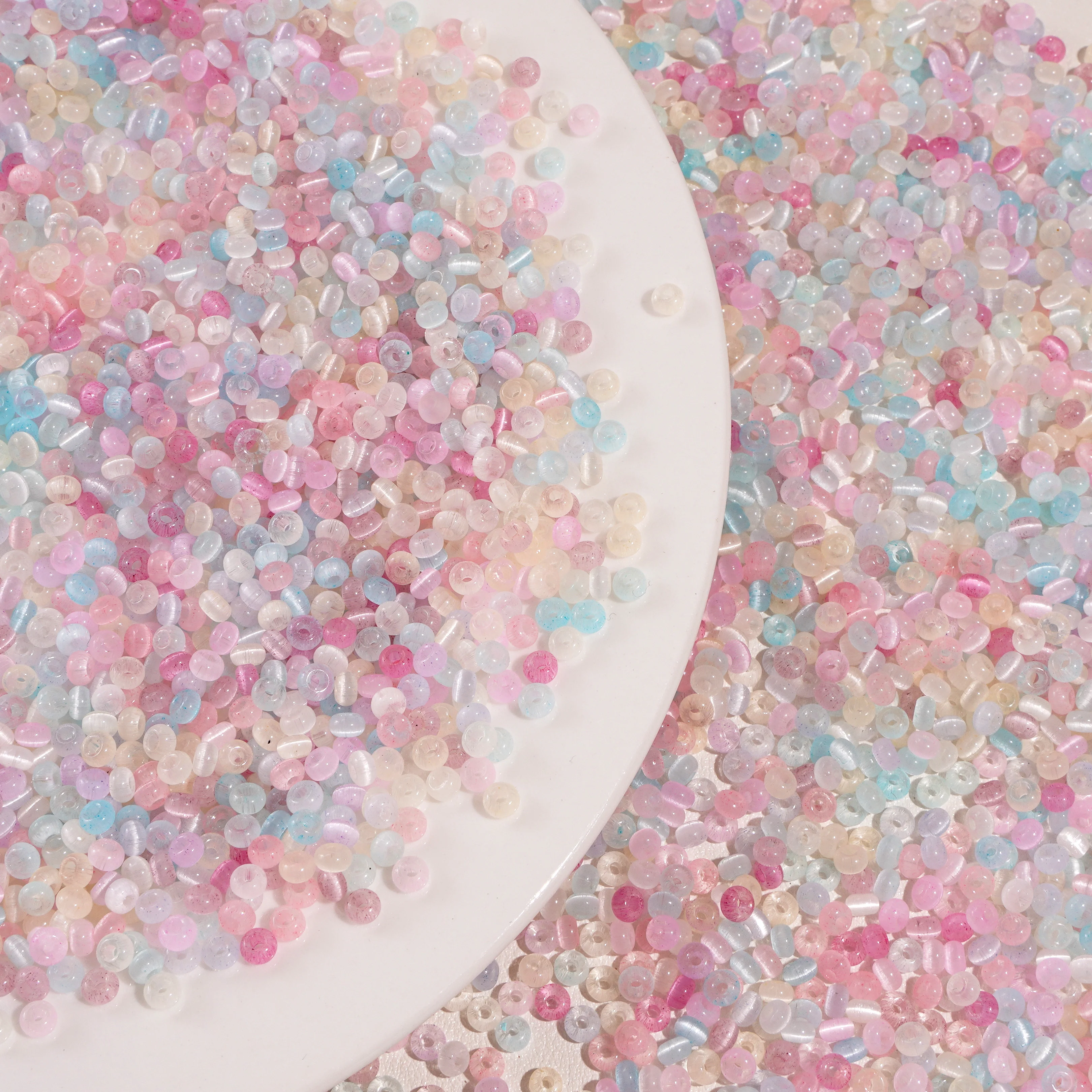 90-180Pcs Colorful Glass Rice Beads Cat Eye Beads Loose Spacer Beads for Handmad DIY Jewelry Making Bracelet Necklace Accessorie image 4