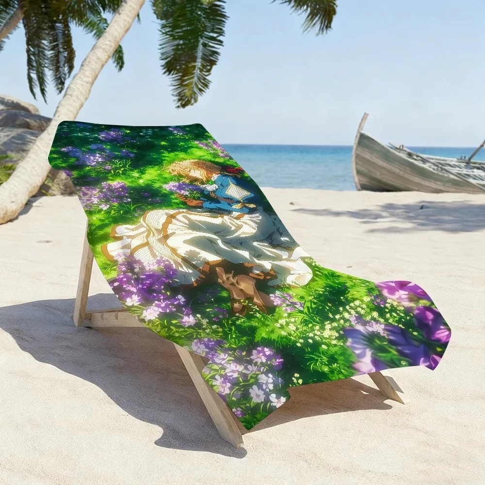 Anime Towel V-Violet E-Evergarden Soft Pool Travel Fitness Shower Cool Camping Quick Classic Drying Sports Beach Towel Gift