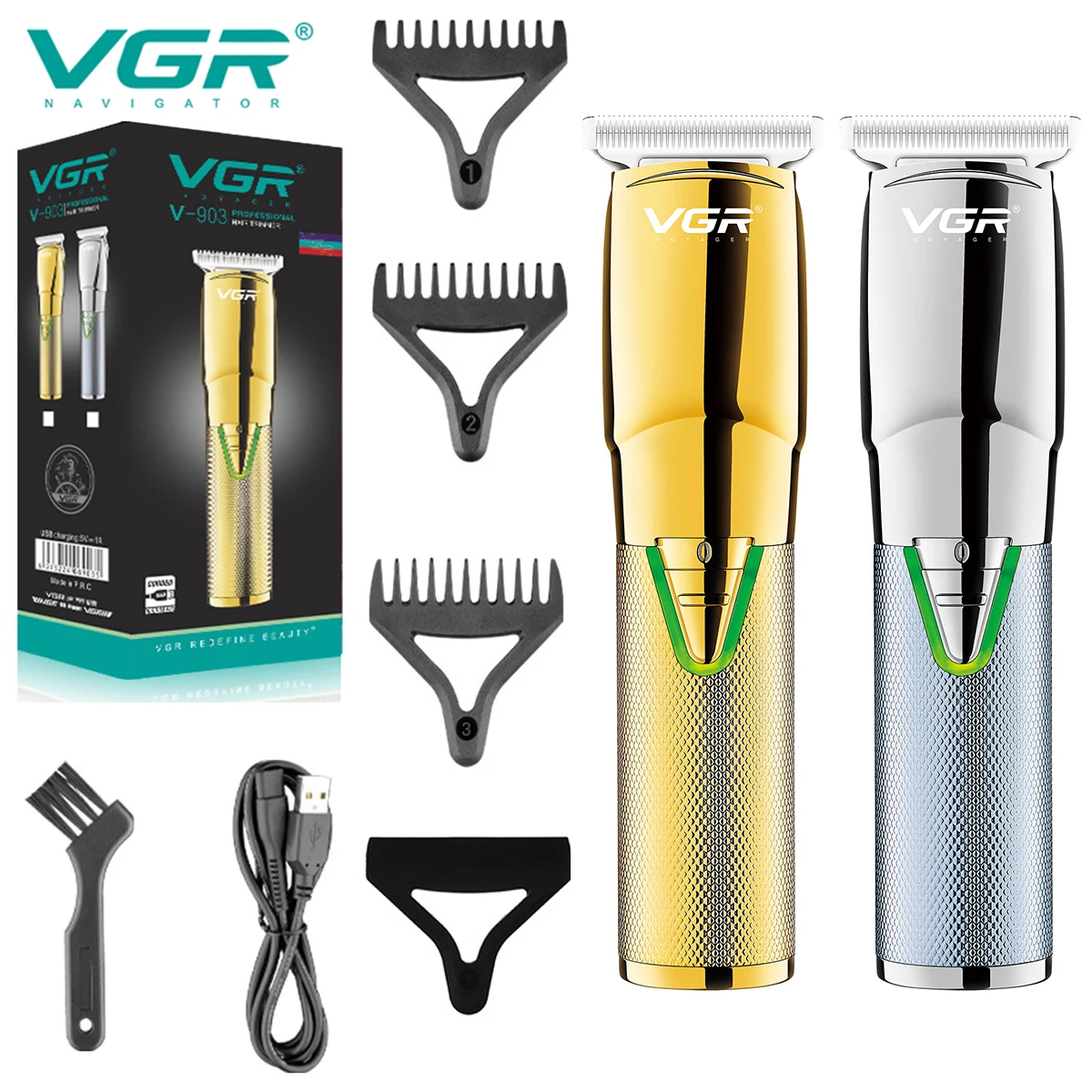 

VGR Metal Hair Clipper Electric Oil Head Electric Hair Clipper Household Hair Salon Charging Hair Clipper V-903