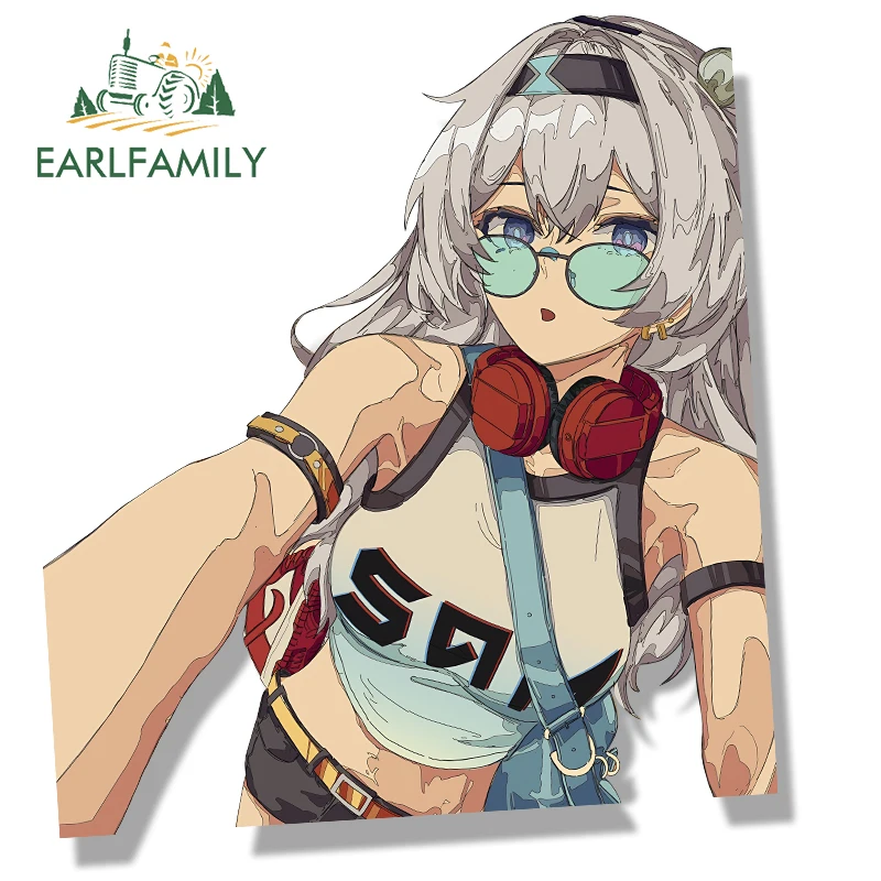 EARLFAMILY Honkai Star Rail Firefly Fanart Car Sticker Cartoon Sketch Waifu Decal Peek Girl Window Helmet Motorcycle Stickers