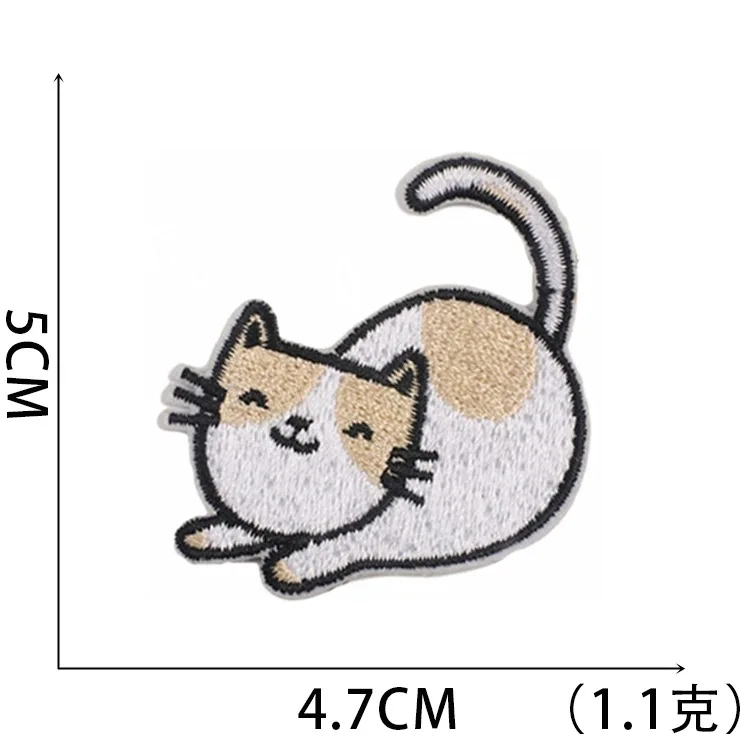 Funny Cat Patch Cartoon Sew Applique Iron On Patches For Clothing Animal Embroidered Patches On Clothes Ironing Stick