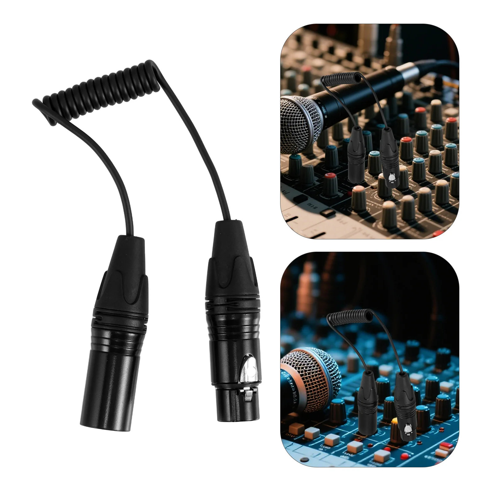 

Xlr Microphone Cable Male To Female 3 Pin Balanced Audio Cord For Mixer Amplifier Recording Spring Design Portable Copper Shell
