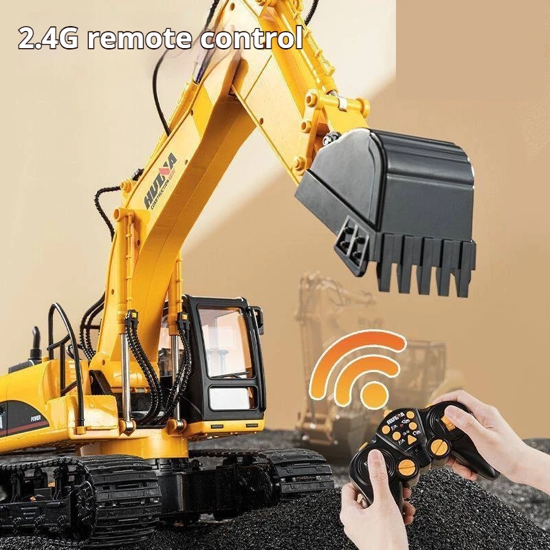 Extra Large RC Multi-functional Excavator with Grapple & Breaker, Remote Control Engineering Vehicle Model Toy for Kids  Gift