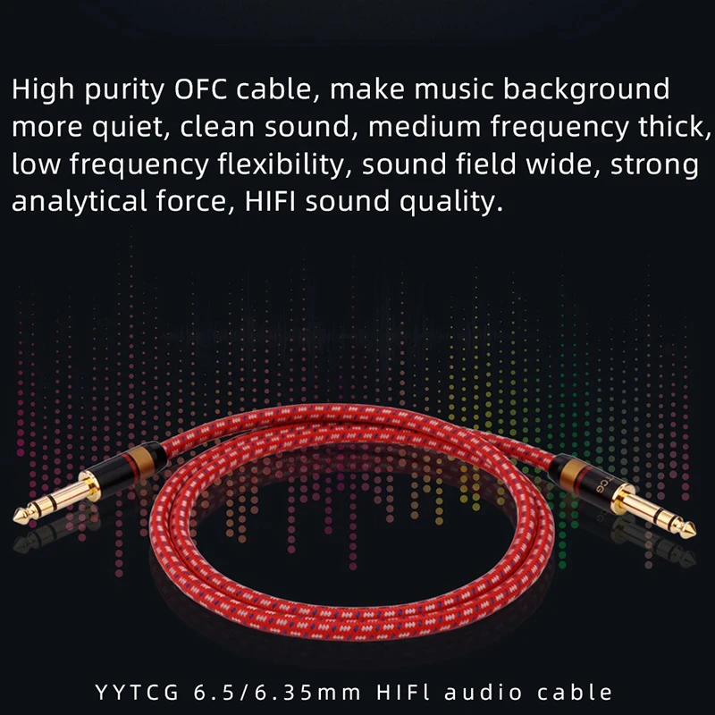 YYTCG كابل الغيتار الكهربائي مضفر 1/4 قدم جاك TRS 6.5 مللي متر الصوت أحادية كابل باس صندوق كهربائي كابل الصوت كابل الحد من الضوضاء #3