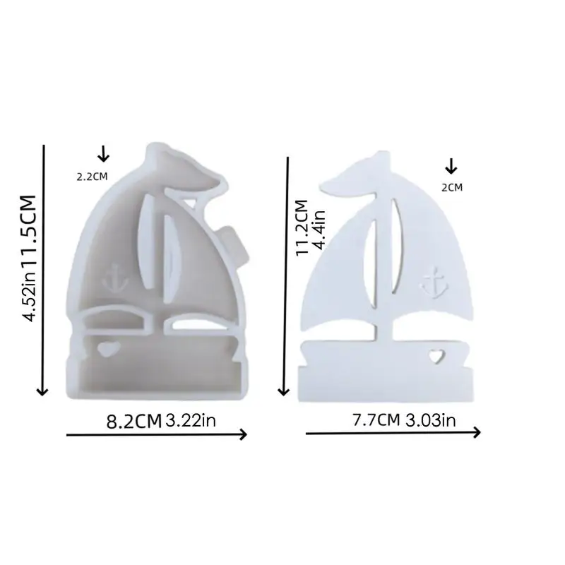 Sail Boat Fondant Mold Sailing Boat DIY Cement Mold Silicone Mold For Cupcake Topper Candy Chocolate Molds Sugar Craft Cake