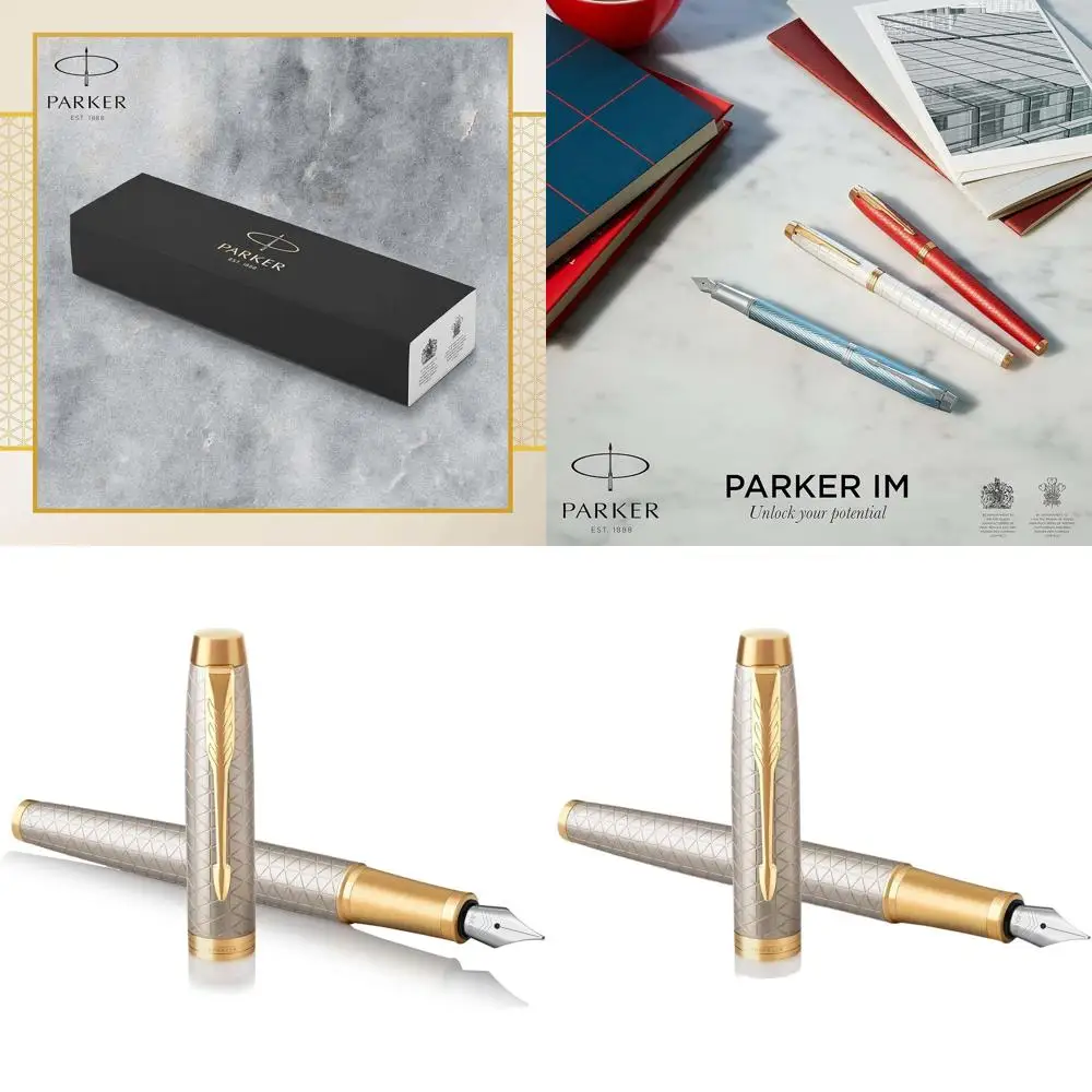 

Elegant Silver Fountain Pen, Fine Point, Blue Ink Cartridge (1931684)