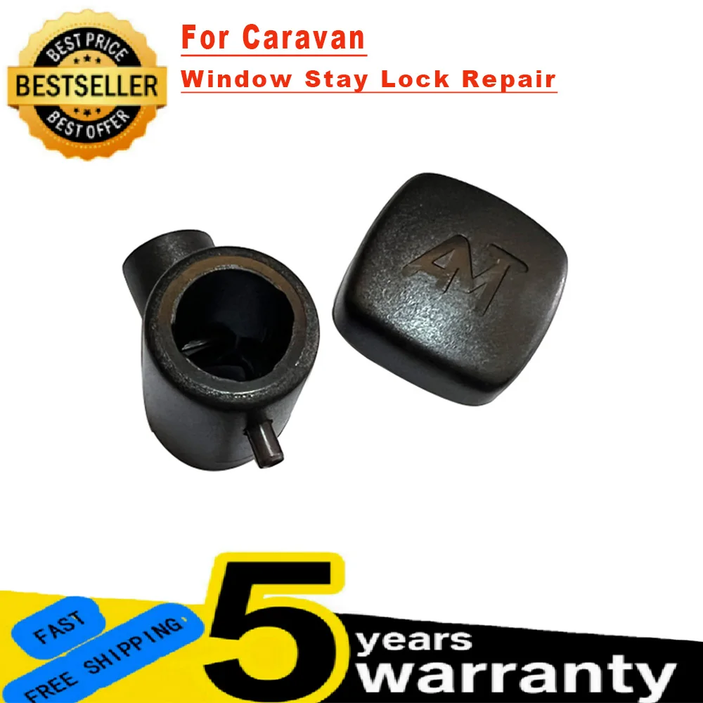 캐러밴 모터홈용 폴리 플라스틱 창문 고정 잠금 장치 교체 손잡이, 검은색, AMT101