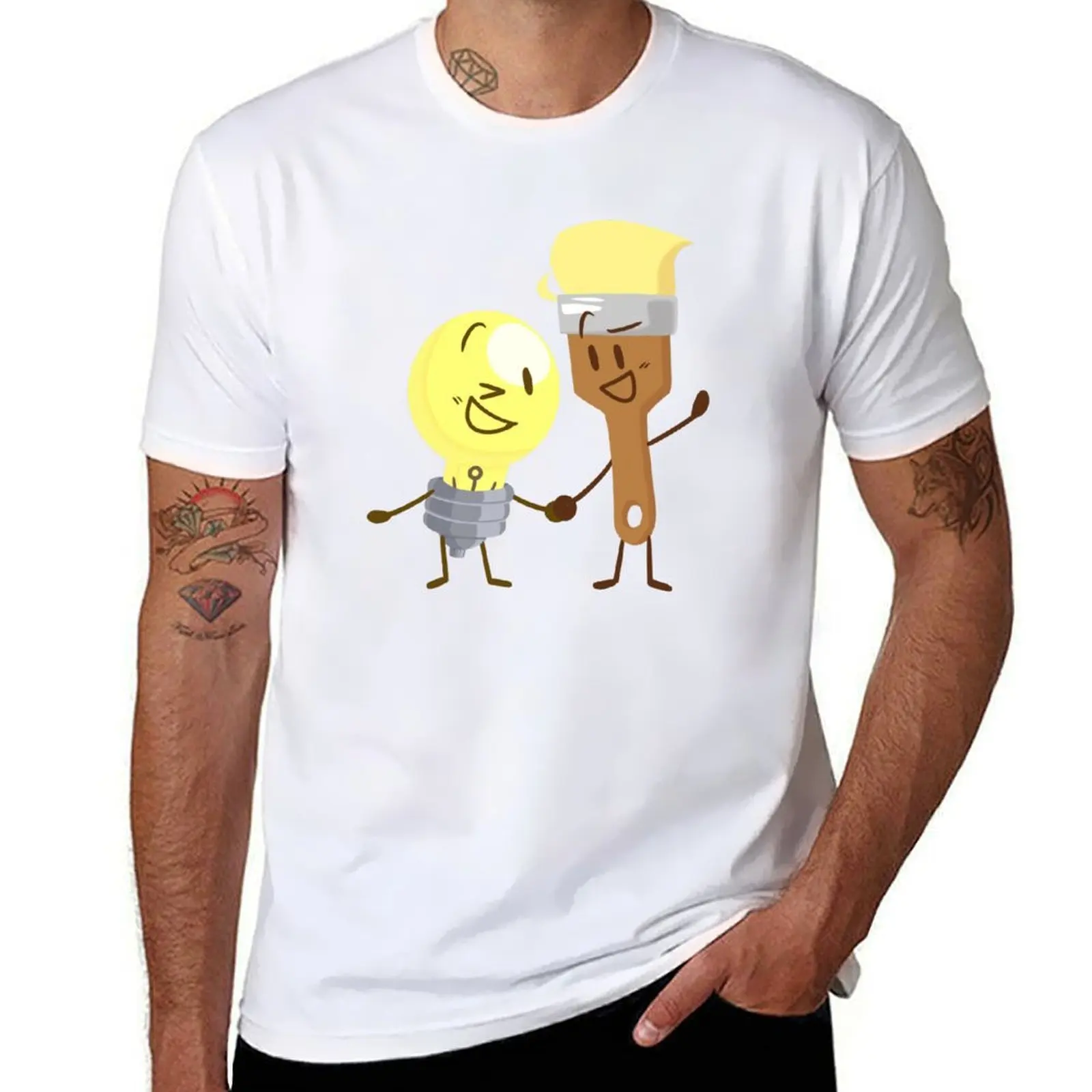 

Lightbulb x Paintbrush (Inanimate Insanity) T-Shirt cotton t shirts high quality cotton t shirt man T-Shirt