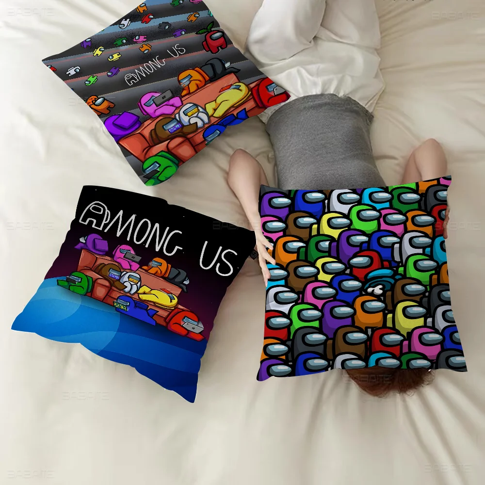 

Game A-Among Us Personalized Pillow Cover Kids Bedroom Wild Party Decor Pillowcase Kid Birthday Shower Gift