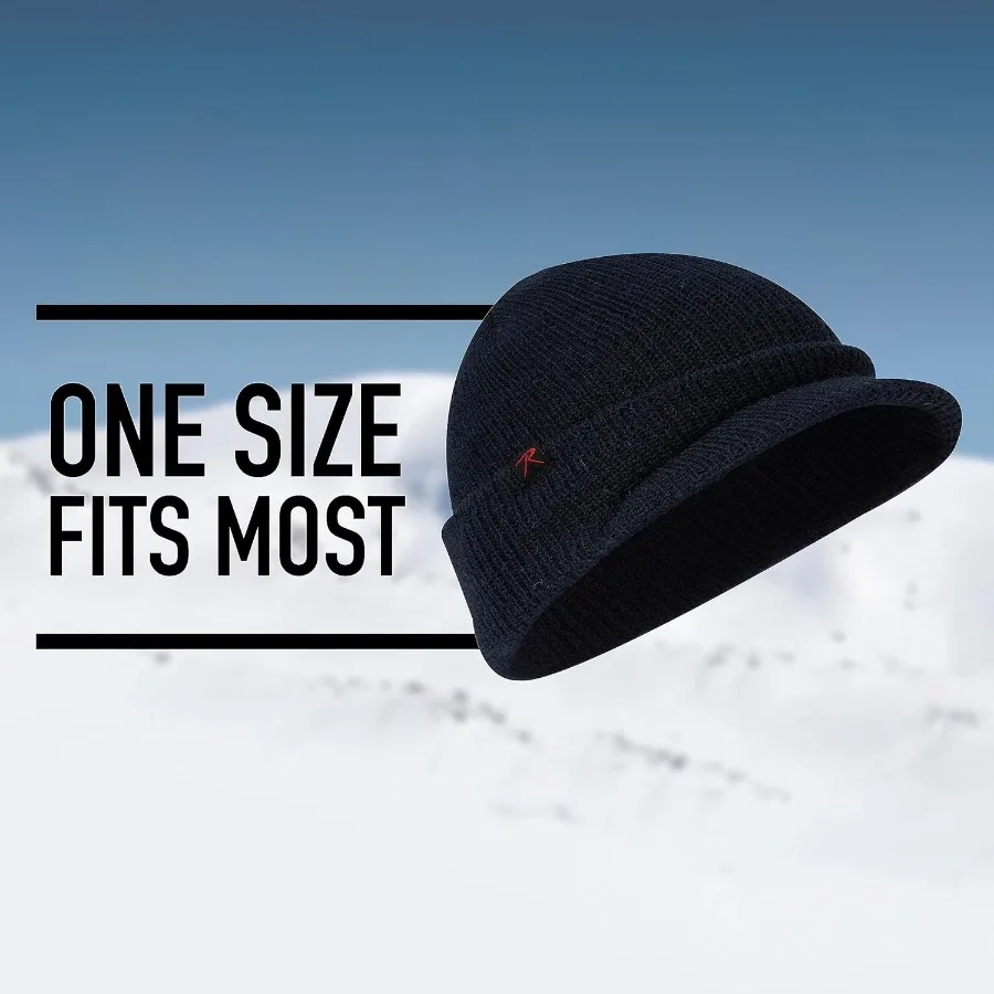 Wool Watch Cap with Brim Wool Beanie Hat with Visor Great for Winter Activities