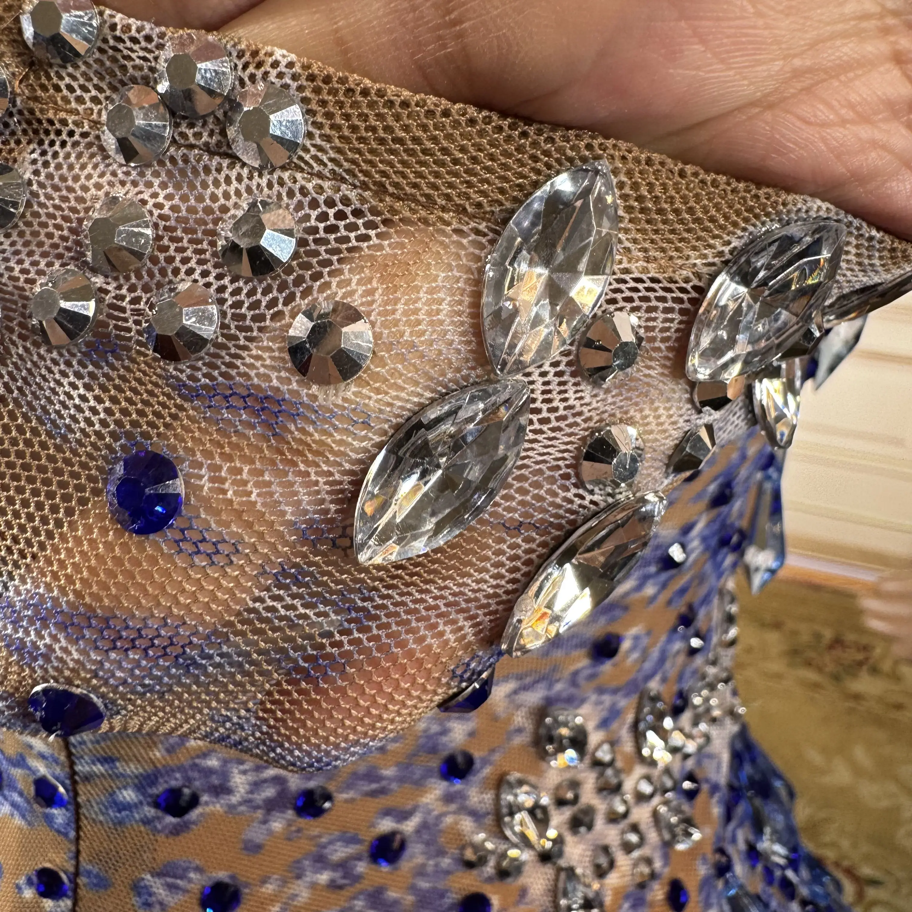 ZD, superventas, vestido de noche azul con diamantes de imitación brillantes, vestido elegante Sexy con abertura Halter, recién llegado, vestido para graduación