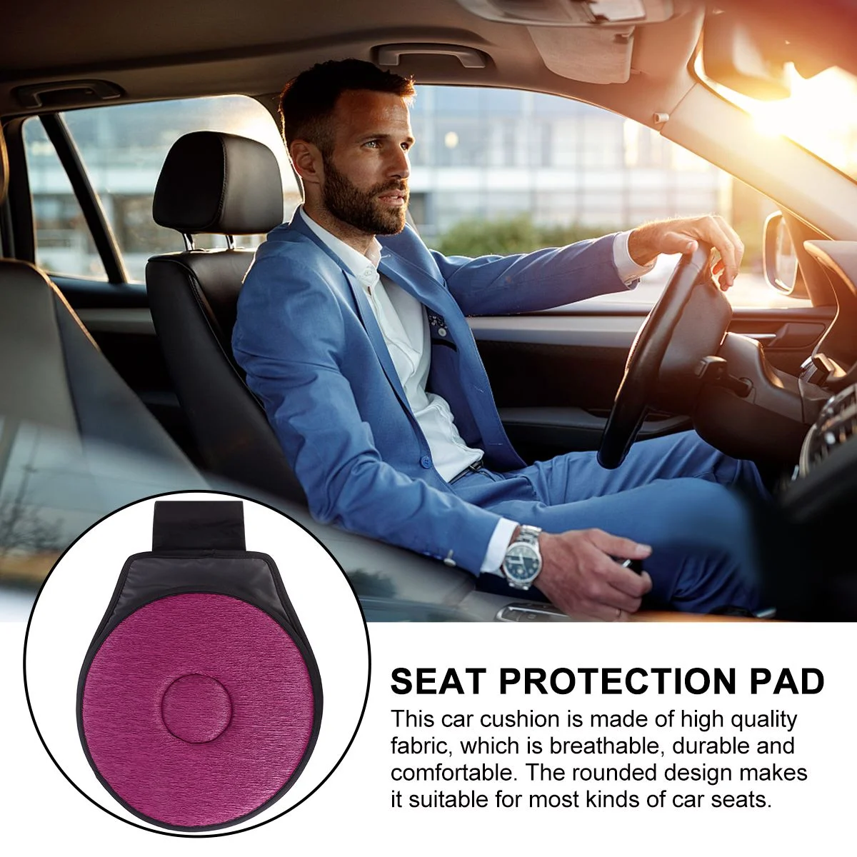 Car Swivel Cushion Comfortable Seat Universal Revolving Sponge Degree Rotation Sandwich Fabric Pad Rotating