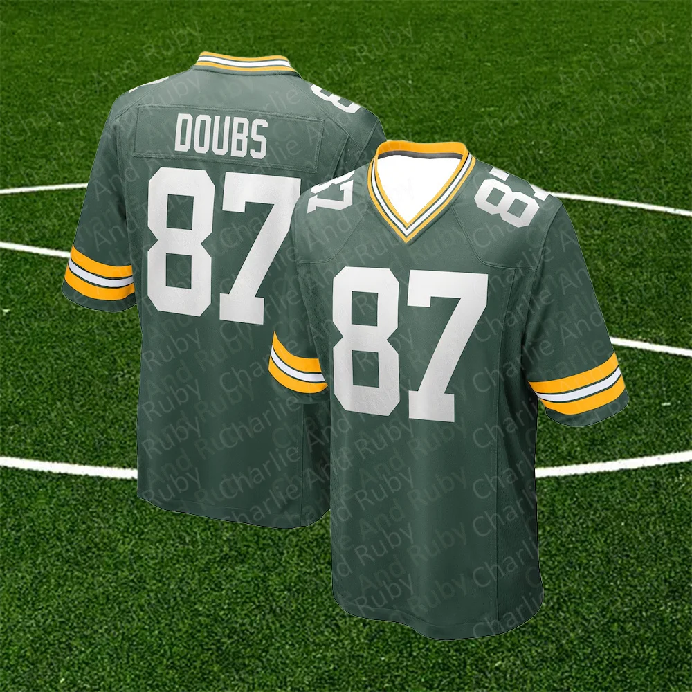 Jersey No.66/87/90 Ray Nitschke Romeo Doubs Lukas Van Ness Green Bay Packers Jersey Green Trend Fashion Clothing Short-Sleeve