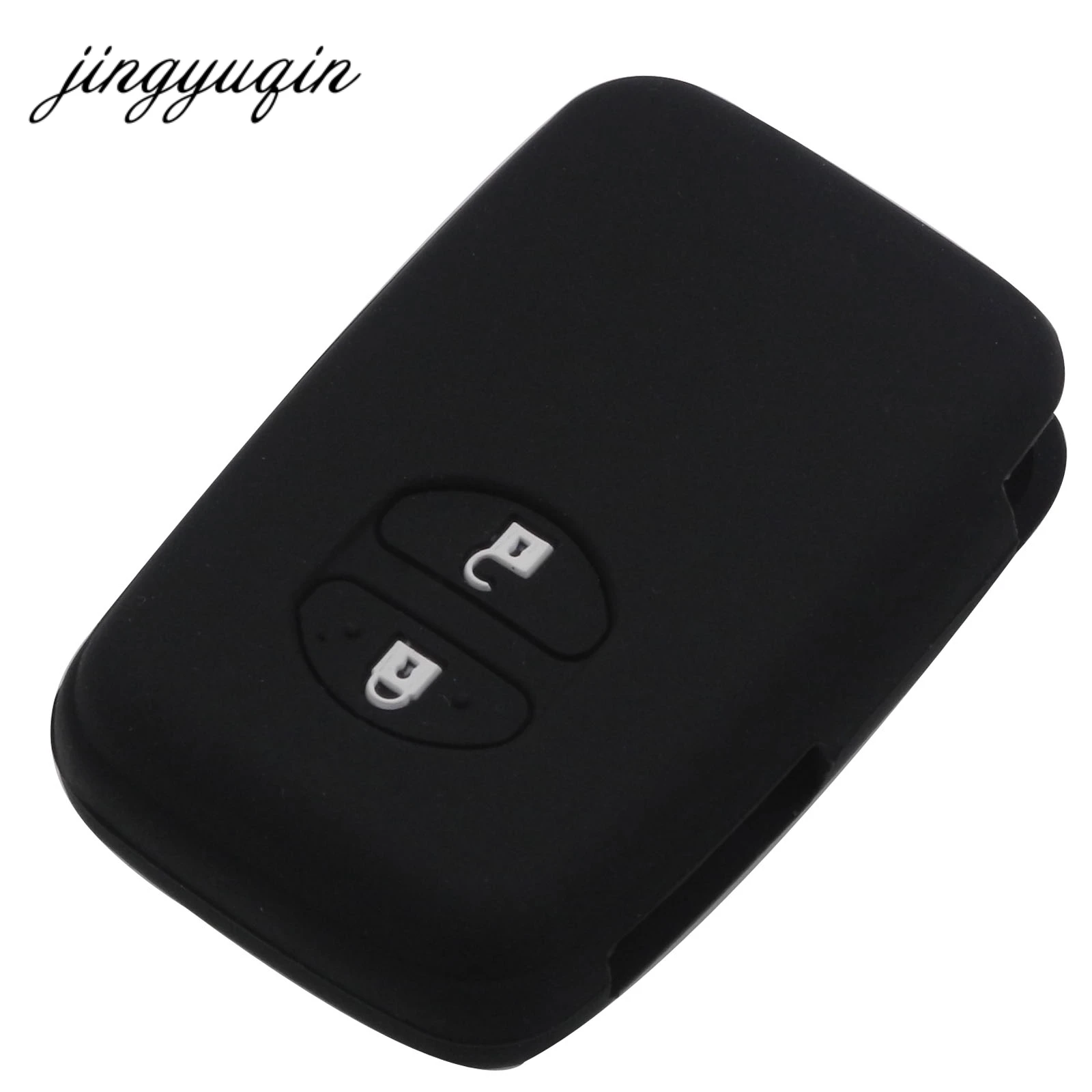 jingyuqin 2 Button Silicone Key Case Fit For Toyota Camry Highlander Crown Remote Smart Key Cover Holder