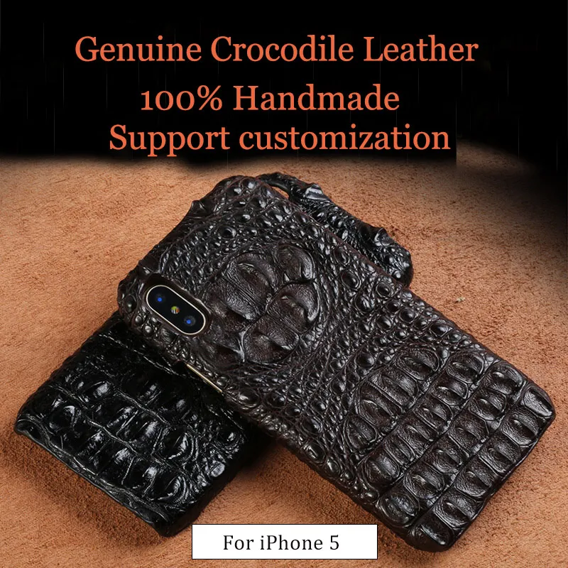 LANGSIDI crocodile Genuine leather case For iphone XR X XSMAX 13 12 pro max mini Luxury cover for iphone 13 11 pro max 8 plus 7