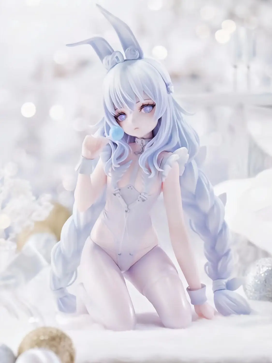 Azur Lane Wicked No. Lazy White Rabbit Kneeling Chassis Kawai Figures PVC Model Collectible Cute Anime Figur Toy