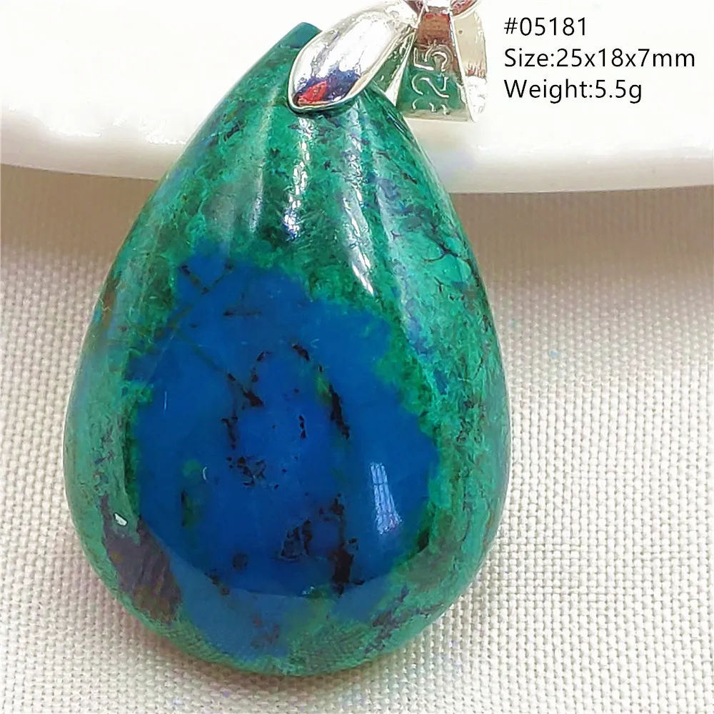 

Natural Azulite Blue Malachite Pendant Necklace Rare Women Men Powerful Green Malachite Water Drop Jade Jewelry AAAAA