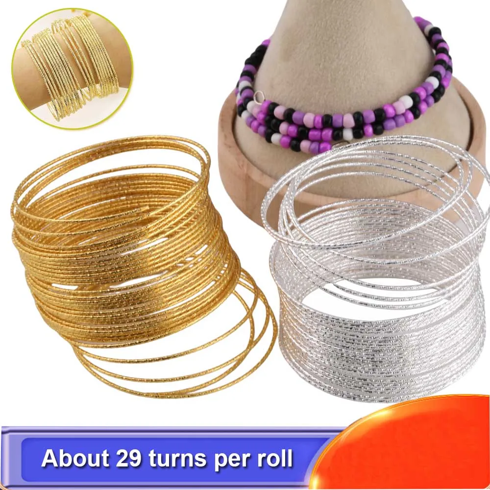 أساور أساور ذهبية/فضية مقاس 1.2 ملم للنساء - مجموعة مجوهرات بوهو متعددة الطبقات قابلة للتكديس. #1