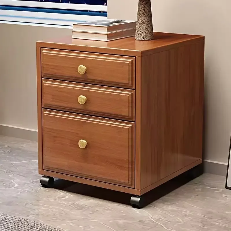 Solid wood modern three-drawer bedside table, environmentally friendly and durable, small apartment cabinet