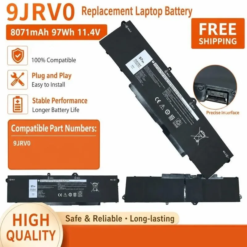 [NEW] 11.4V 97Wh 9JRV0 Large-Capacity Battery for dell for Alienware for M18 R1/M17 R5 for AMD Ver. Laptop Battery