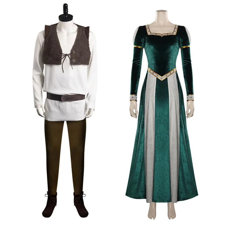 Costume de Cosplay de monstre pour homme et femme, robe de princesse verte Fiona, tenue de cérémonie, Halloween, carnaval, fête