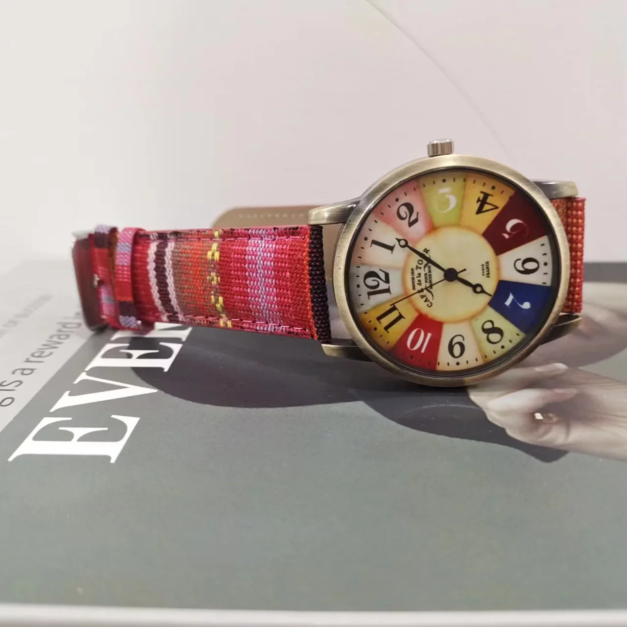 Watches For Women With Multicolour Rainbow Pattern Men Hand Band Watches For Women