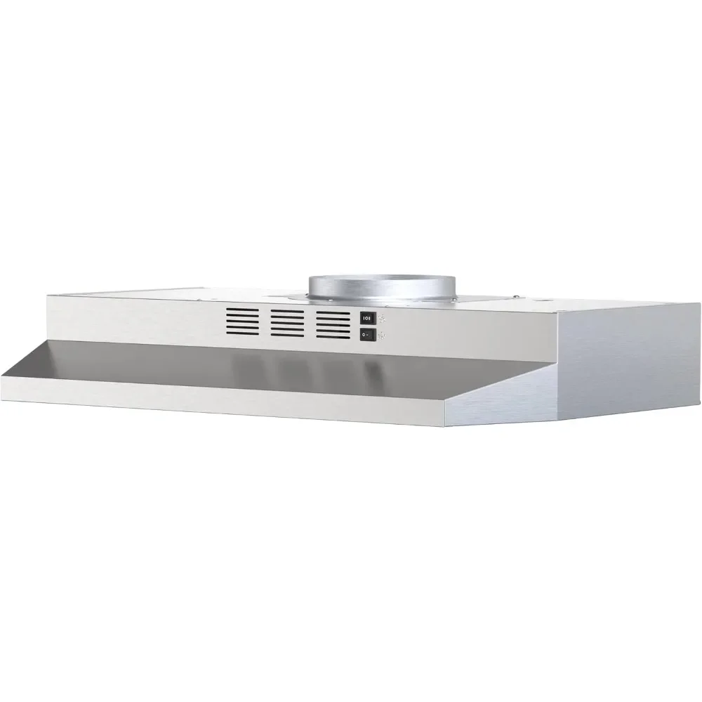 30 inch Range Hood Under Cabinet, Ducted/Ductless Convertible Stainless Steel Kitchen Range Hood with Rocker Button