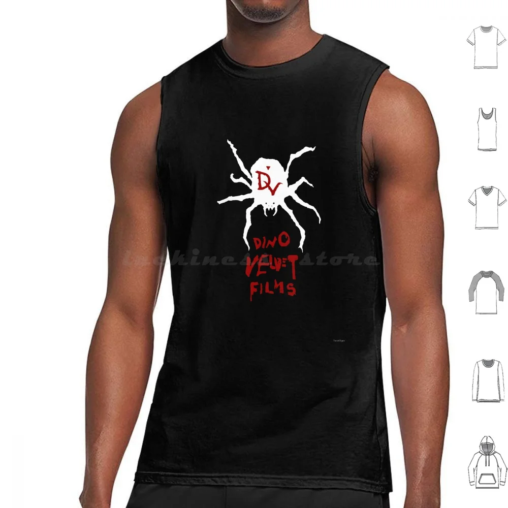 Dino Velvet Films-White Tank Tops Print Cotton Dino Velvet 8mm Snuff Violent Dark Disturbing Seedy Machine Tom Welles