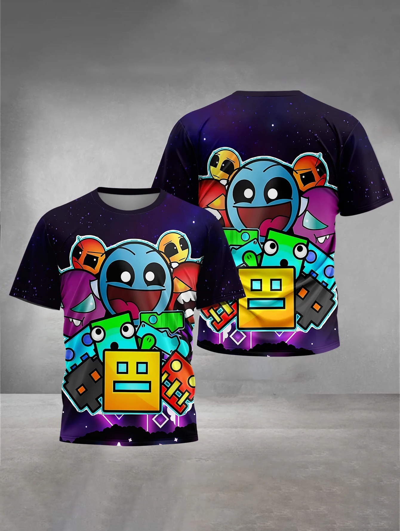 Game-Angry-Geometrys-Dash-3D Print Baby Clothing 5 to 14 Years Male Outdoor Clothes for Children Boy Girl Child T-Shirt Top