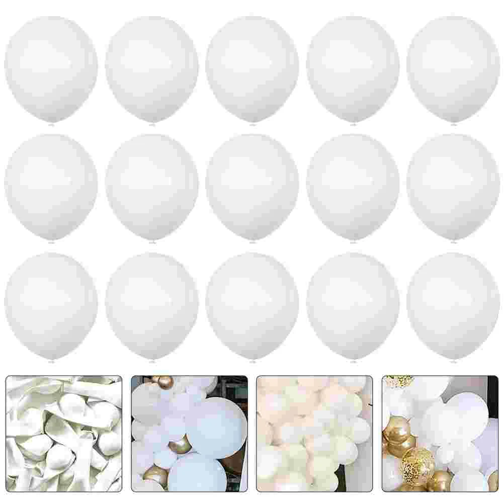 

100 Pcs Round White Balloon Wedding Balloons Decorations Bride Birthday for Women Arch Halloween Inch Valentines