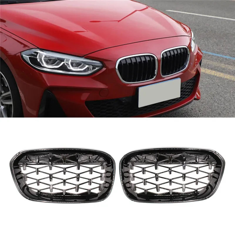 

Передняя решетка для BMW F20 F21 2015 2016 2017 2018 - 2019 118i 120i 125i m140i, алмазная, глянцевая, черная, серебристая решетка