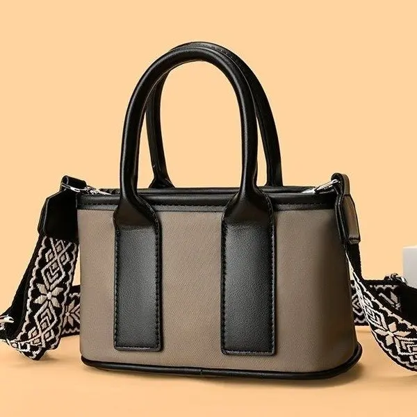 

High Grade White Woven Crossbody Bag Soft Touch PU Leather Shoulder Purse Elegant Handbag for Office Working Life