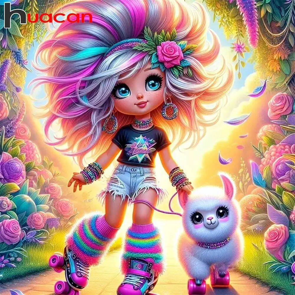Huacan Diamant Malerei Tier Hund Neuheiten Diamant Mosaik Cartoon Mirroe Kunst Wohnkultur Diy Geschenk Strass Bilder