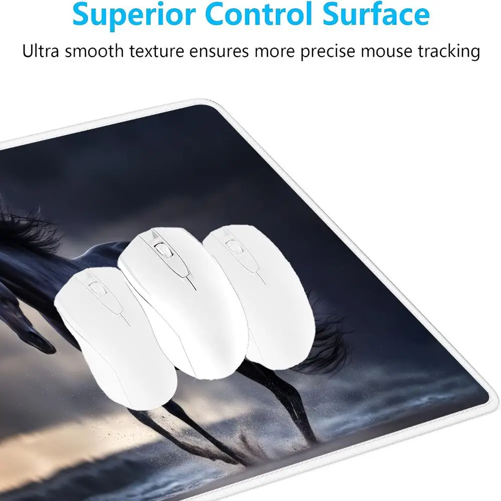 Black Horse Mouse Pad Large Gaming Non-slip Computer Laptop Tablet Mat Art Mausepad Mini Gamer Keyboard PC Playmat