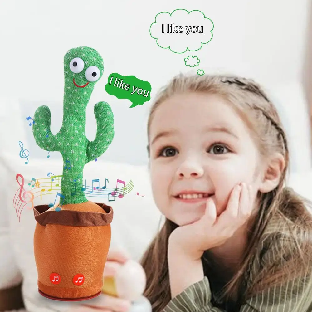 Cactus danzante Ballerino elettronico Cactus Versione inglese Parlante Ballerino elettronico Giocattolo Registra Alleggerisci Danza Giocattoli di peluche Bambini