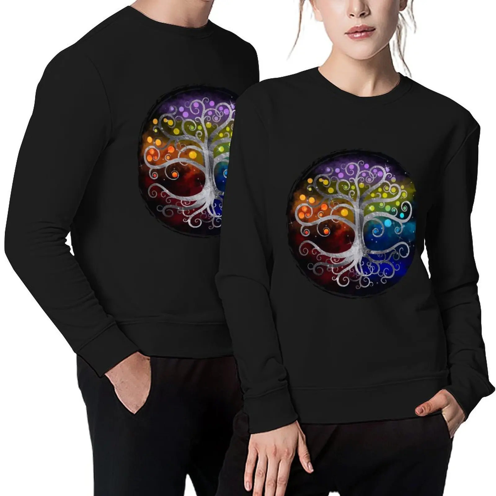 

Tree of life Silver Swirl Pullover graphic t shirts men men's sweat-shirt japanese style autumn sweatshirt male