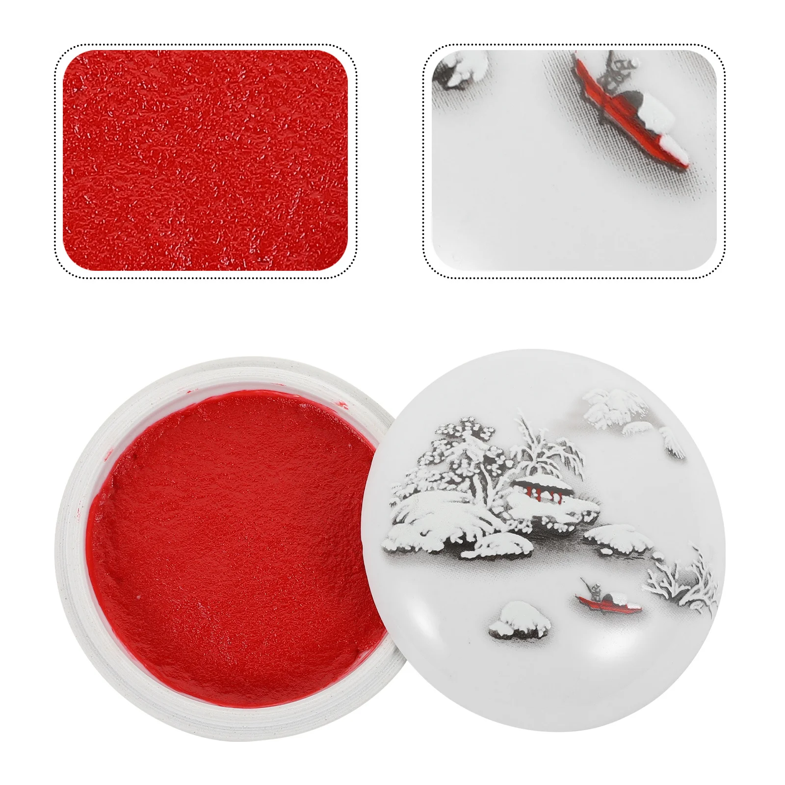 وسادة حبر حمراء لاستخدام الختم، مستلزمات الخط اللوحة التي يمكنك صنعها بنفسك، وسادة حبر صندوق سيراميك متعددة الأغراض، أداة ختم حرفية محمولة سجل القصاصات #4