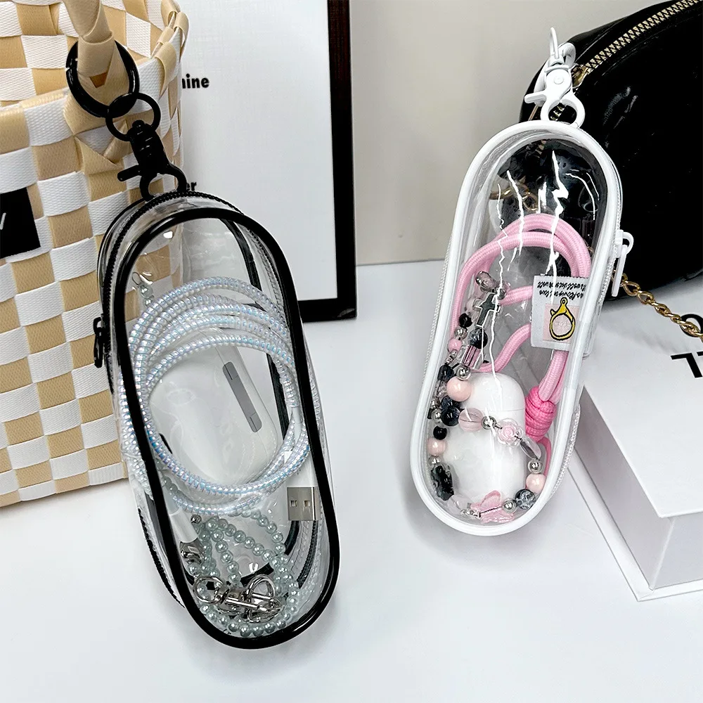 New Jewelry Organizer Plastic Transparent Storage Bag Pouch Mystery Box With Keychain Cute Doll Bag Organization Dustproof Case