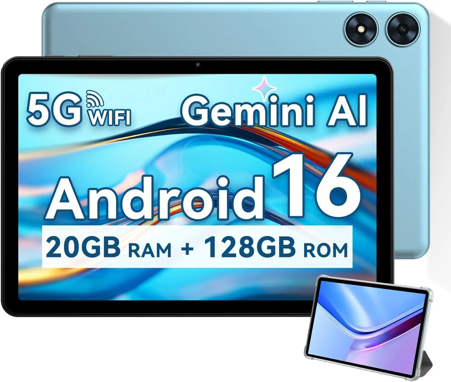 

10 Inch Android Tablet for Kids & Adults, Octa-Core 20GB RAM 128GB Storage, Dual Cameras GPS WiFi Blue